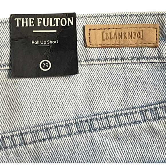 Blank NYC The Fulton Roll Up Frayed Hem Light Wash‎ Jean Shorts Size 29 - Picture 3 of 7